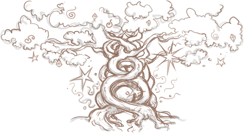 Hand-drawn tree of growth and learning