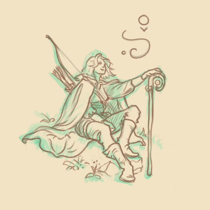 Original Akasha Codex drawing of an explorer at rest